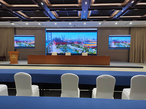 沧州渤海国际会展中心多功能厅LED大屏顺利完工